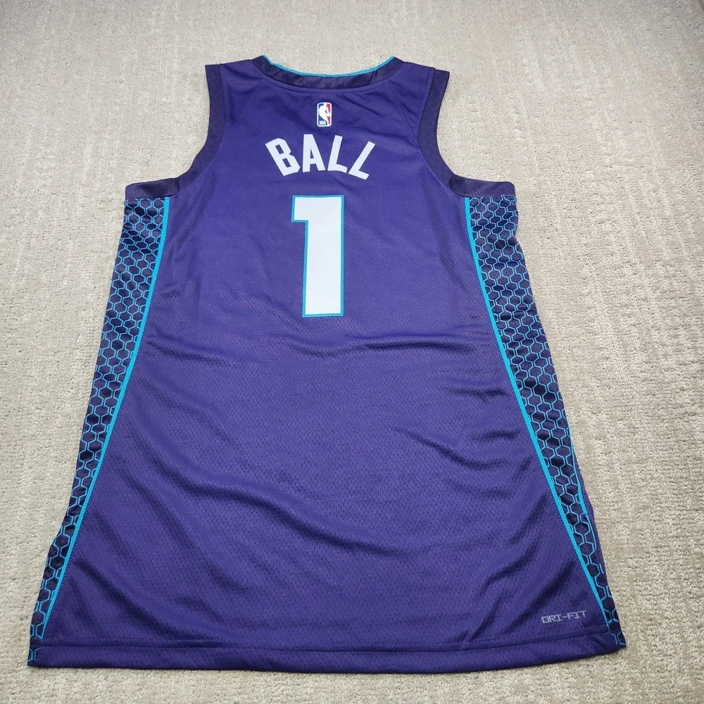 Lamelo Ball Charlotte Hornets Jersey Men Medium Nike Statement Swingman Purple